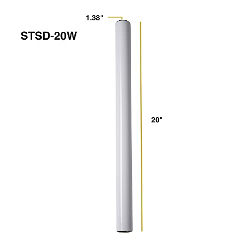 Sound Town 2-Pack 20” Subwoofer Mounting Poles, Compatible with 35mm Mount,110 LB Load Capacity,White (STSD-20W-PAIR) - size: 20", 35mm Mount, White