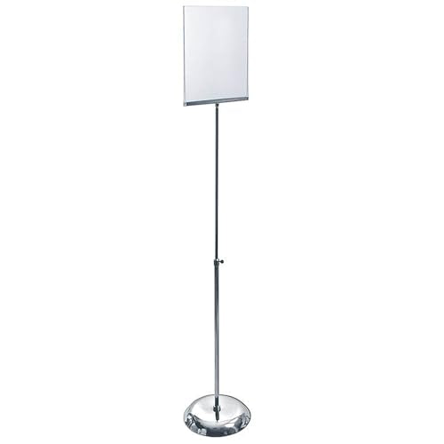 Azar Displays 300840 8-Inch by 11-Inch Clear Acrylic Sign Holder with Metal Pedestal Stand,Silver - size: 8 in W x 11 in H