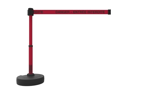 Banner Stakes PL4149 Plus Fixed Wall Mount 15 ft Retractable Belt Kit - style: Red: Danger - Entrée Interdite