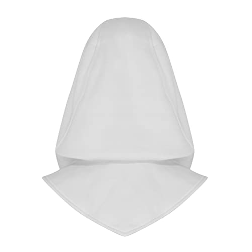 Assassin Hood and Mask Cotton Ninja Balaclava Adaptable Hoodie Casual Ren Faire Cosplay LARP Costume Cowl - color: White