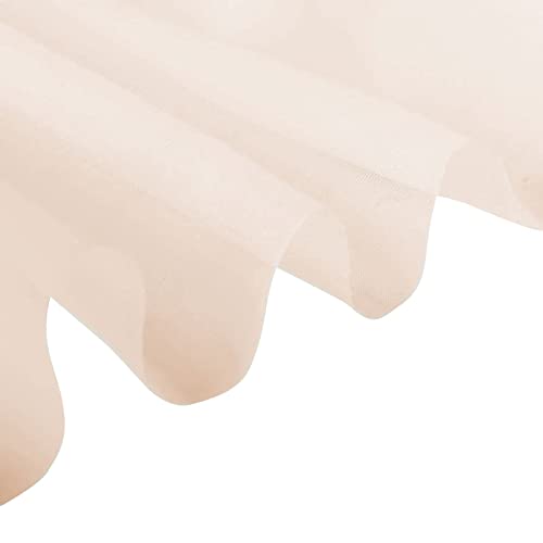 Tableclothsfactory Nude Sheer Premium Chiffon Curtain Panel Backdrop Drapery with Rod Pockets | 5ft x14ft - color: Nude, size: 5ftx14ft