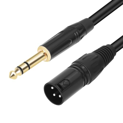 2 Pack XLR Male to 1/4" TRS Stereo Adapter ,10ft Balanced for Microphones - color: XLR Male to 6.35, size: 10 ft - 2 Pack