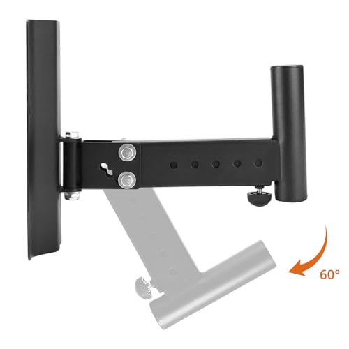 QWORK Heavy-Duty Speaker Brackets, 2 Pack DJ & PA Speaker Bracket, Wall Mount Speaker Stand, Adjustable PA Speaker Mount Bracket Holder