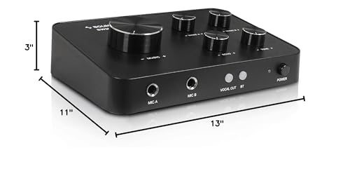 Sound Town 16 Channels Wireless Microphone Karaoke Mixer System, Supports HD ARC, Optical (Toslink), Smart TV, Media Box, PC, Bluetooth, Soundbar, Receiver, AUX (SWM15-PROS) - color: Black & Blue & Orange