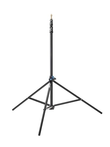 Kupo Midi Click Light Stand, Interlocking Aluminum Stand with Air Cushion, Maximum Height 8', Folds to 27.9',Portable Design for Studio and Location, Silver (KS041711)
