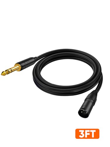 1/4" to XLR 3Pin,6.35mm TRS to XLR Male Balanced Microphone Patch Cable - size: 3FT-1pcs