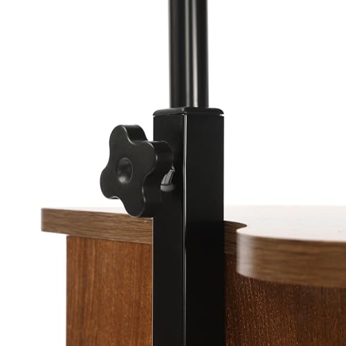 Lectern Podium Stand, Mobile Height Adjustable Church Classroom Lecture Portable Presentation Concert Podium with 4 Universal Wheels Adjustable Angle 0-90° Standing Laptop Cart - color: Brown(23.62w*14.57hin)