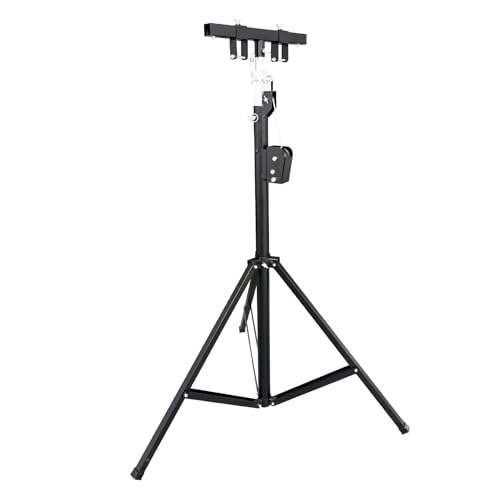 TECHTONGDA Light Trussing Stand 176LB Load Capacity DJ Light Stand, Crank Lighting Stand Speaker Truss, 5.91-13.12 FT Adjustable Height, Portable Music Equipment for Bands Clubs Stages 