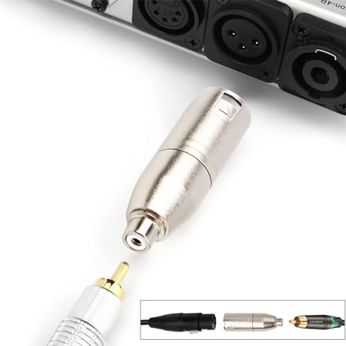 RCA Female to XLR Male Plug Converter Connector Adapter, 2 Pack | 3-Pin XLR Male to RCA Female Adapter with Nickel-Plated Metal Shell, Low-Noise Signal for Mixer, Amp & Audio Gear - style: RCA Female to XLR Male Adapter