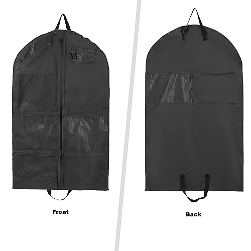40Inch Garment Bag for Hanging Clothes, Waterproof Dance Costume Bags, Gusseted Hanging Garment Bags for Travel Storage, Kids Garment Bag, Garment Bag for Dance Competitions(Black-2 pack)