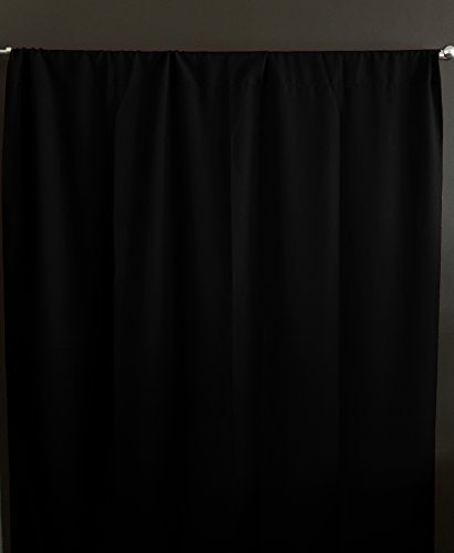 lovemyfabric 100% Polyester Poplin Window Curtain Panel/Stage Backdrop/Photography Backdrop-Black (1, 58"X120") - size: 58"W x 120"L (Pack of 1)