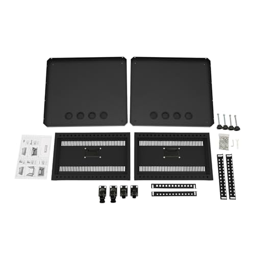 6U Audio Rack with Wheels & Leveling Feet,Carbon Steel AV NAS Equipment Rack with Side Panels,Universal Rolling Network Cabinet for Studio, Server, Video Music Recording Equipment (6U - Black) - size: 6U - Black
