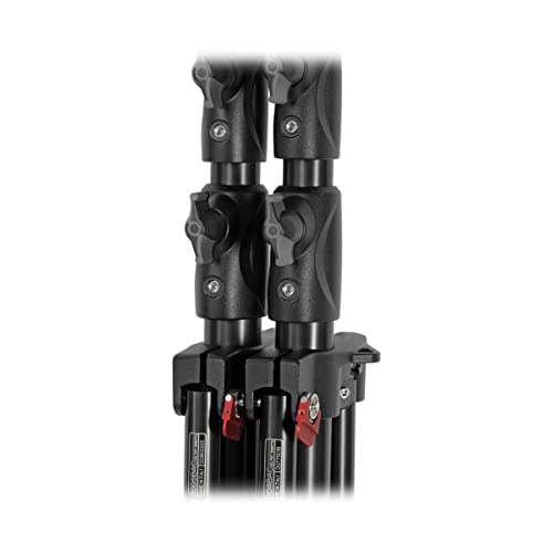 Manfrotto 1004BAC 144" Air Cushioned Aluminum Master Light Stand with 4 Sections & 3 Risers, Black | 144-inch air cushioned stand with 20lb load capacity and QSS for photography, filmmaking and lighting