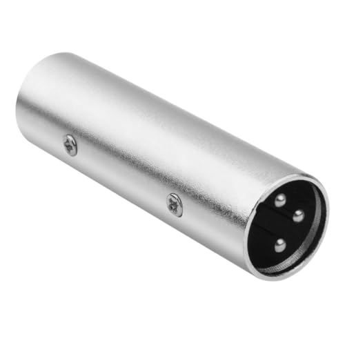 3-Pin XLR Male to XLR Male Microphone Adapter, 2 Pack | XLR Male to Male Adapter with Nickel-Plated Metal Shell, EMI/RF Shielding for Low-Noise Audio Transmission - style: XLR Male to Male Adapter