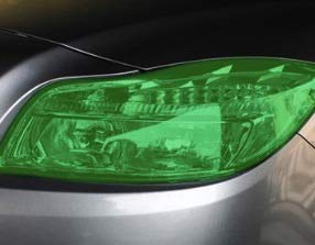 KOMAS 12” X 48” Tint Vinyl Film Sticker Sheet Roll for Car Headlight, Tail Lights, Fog Lights with Squeegee + Cutter (Glossy Green) - color: Glossy Green
