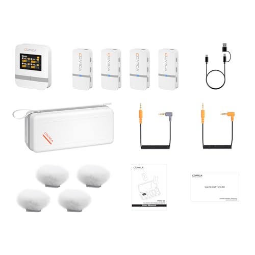 COMICA Vimo Q 4 Channel Wireless Lavalier Microphone with 48kHz/24bit Sound - color: White
