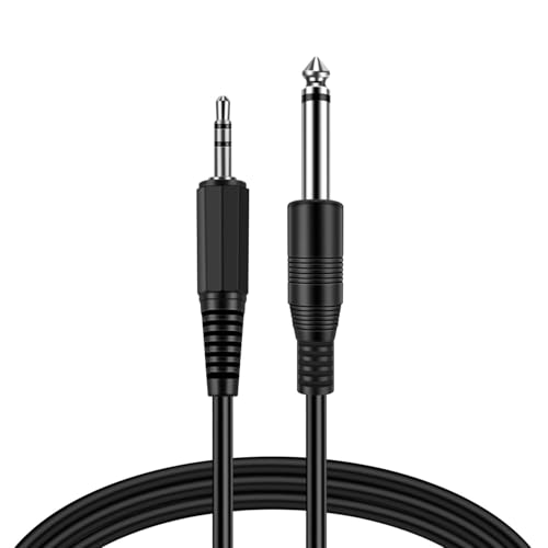 TNP 3.5mm to 6.35mm Bidirectional Stereo Audio Cable, Male to Male, 6FT | Quarter Inch to Headphone Jack Cord Connects Compatible Aux Devices, Amps, Speakers, Guitars, Keyboards, and Mixers - size: 6 Feet
