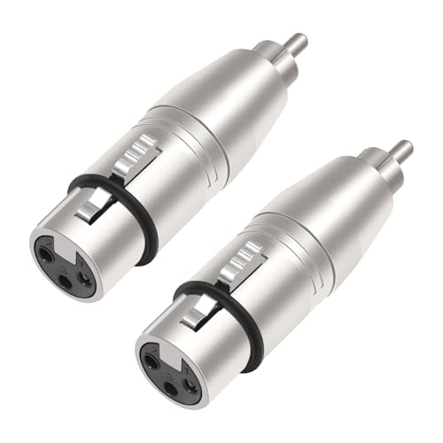 2Pack 3Pin XLR Female to RCA Male Audio Adapter,Balanced XLR Input to Unbalanced RCA Output Audio Connector for Mixer,Power Amplifier,Audio Player - color: RCA M To XLR F