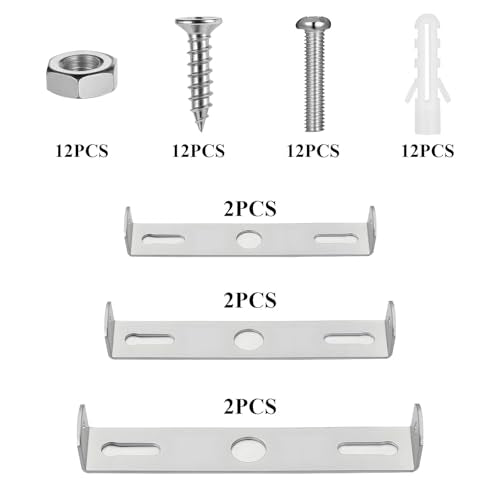 6PCS Light Fixture Mounting Bracket Square Kit,4.1-4.7 Inch Universal Light Fixture Mounting Bracket Lamp Crossbar Hardware Set for Ceiling Pendant Lights Crossbar Kit Sconce Mountings Plate withScrew