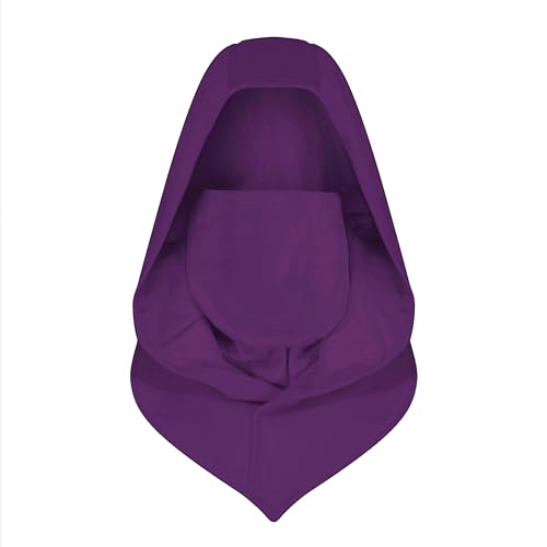 Assassin Hood and Mask Cotton Ninja Balaclava Adaptable Hoodie Casual Ren Faire Cosplay LARP Costume Cowl - color: Purple