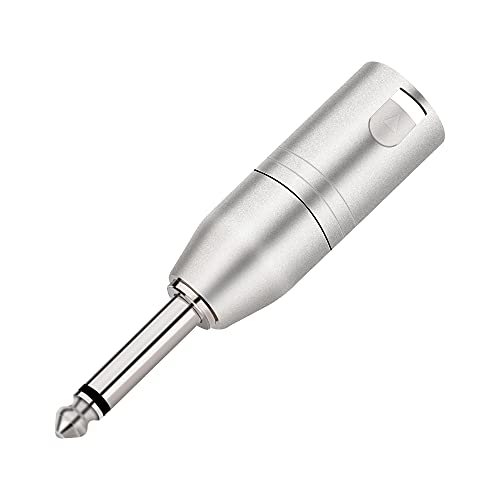 1/4 inch TS Mono to XLR Male Adapter, Unbalanced Quarter Inch TS Mono to XLR Male Converter Audio Connector - 2 Pack | Quarter Inch TS Mono Male to XLR Male Converter Audio Connector, Nickel-Plated Metal Shell, Low-Noise Transmission - style: 1/4 inch TS