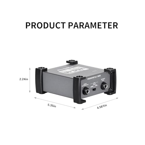 StudioMan PRO100 Passive Direct Box - 1/4" to XLR Balanced Converter, Studio & Stage DI Box with Impedance Matching, Hum Elimination & Anti-Vibration Pads