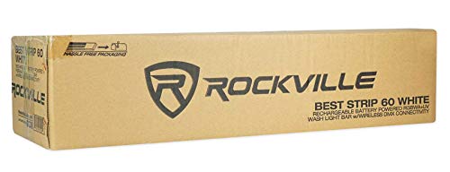 Rockville Best Strip 60 White Rechargeable Wash Light Bar, Wireless DMX | RGBWA+UV, 6x6W LEDs, Wireless Remote, Up to 22-Hour Battery, Sound Activated, 6500 Lux, 8800mAh, Flicker Free, LCD Display - color: White