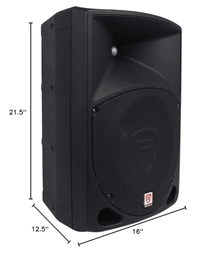 Rockville RPG10 10" 600W Peak/ 150W RMS, Powered 2-Way DJ/PA Speaker System, XLR/RCA/1/4" Inputs, Lightweight ABS Cabinet, for DJs, Live Sound, and Events | XLR, 1/4" Mic/Line, RCA Inputs, 1/4" Output, 2-Band EQ, Class AB Amp, Flyable, 35mm Pole mounting