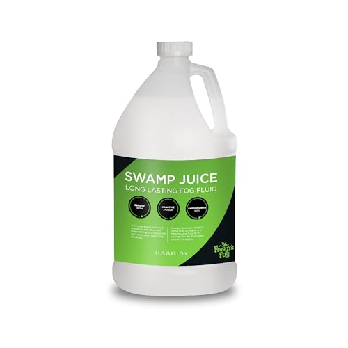 Froggy's Fog Swamp Juice Bottle, Ridiculously Long-Lasting Fog Fluid with 2-3 Hour Hang Time for Professional and Home Haunters, Theatrical Effects, and DJs, 1 Gallon (Pack of 2) - size: Swamp Juice - 1 Gallon (Pack of 2)
