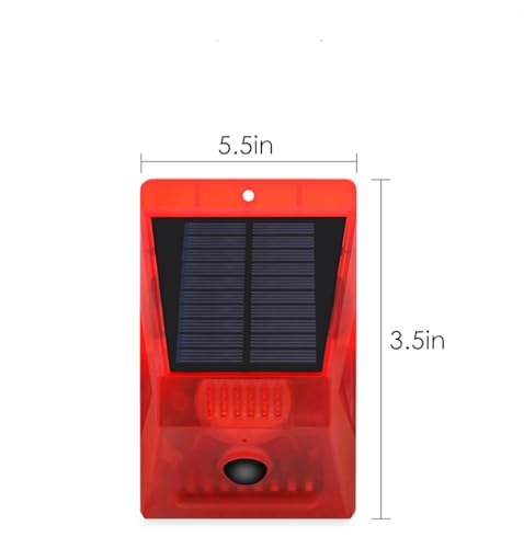 HULPPRE Solar Outdoor Motion Sensor Alarm,130db Loud Siren Lamp Noise Maker | 4 Working Modes Strobe Light with Remote,Say Goodbye to The Unwanted Explorers
