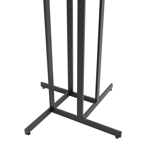 Econoco 4-Way Clothing Rack, 2 Straight & 2 Slanted Arms, Black