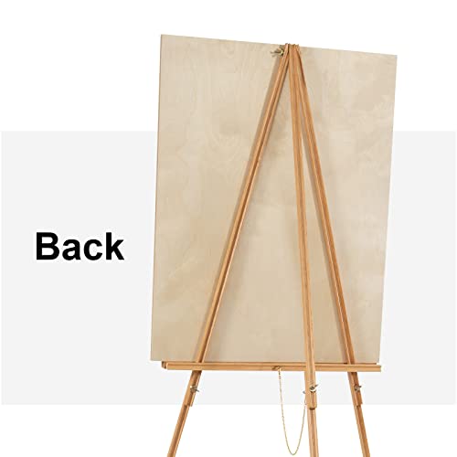 Falling in Art 65" A-Frame Wooden Tripod Easel Stand (Natural) | Display Easel with Adjustable Canvas Holder, Floor Easel for Wedding Signs, Posters, Paintings, Artwork - color: Natural-1 Pack
