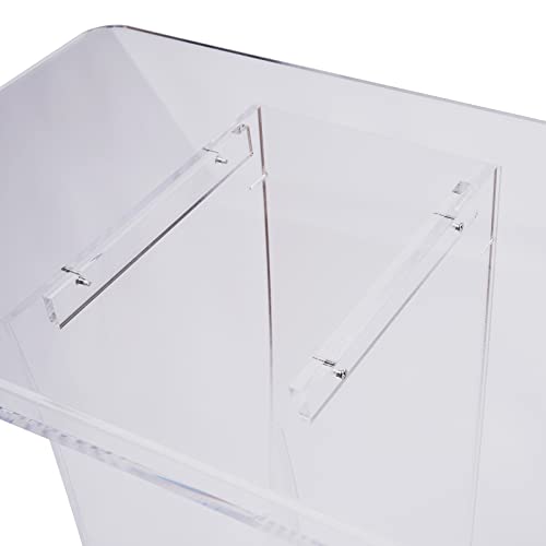 Acrylic Podium 23.62 x 15.74 Inch Transparent Podium Stand Clear Church Lectern Portable Detachable School Lectern for Speeches, Opening Ceremonies Reception Event (23.62 x 15.74 Arcuate, inches)