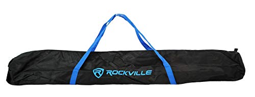 Rockville RPG10 10" Powered 600W DJ PA Speaker Pair with RVCS2 Crank Stands | 600W Peak / 150W RMS Each, 2-Way, XLR/1/4"/RCA Inputs, XLR Output, Titanium Driver, Bass/Treble EQ, 2 Carry Bags, 4-Items