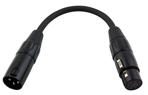 Pig Hog PX-DMX5F 5-Pin DMXF to 3-Pin XLRM Adapter Cable, 6" - style: DMXF to XLRM