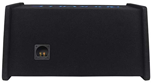 Rockville RV12.2B Dual 12" Car Subwoofer Enclosure with Mono Amplifier | 1200W Peak / 400W RMS, CEA Rated, 8 AWG Wiring Kit, Ported 15 Degree Cabinet, Bass Knob