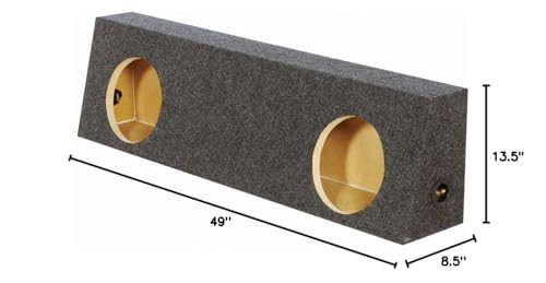 Q Power Dual 10" Sealed Heavy Duty Truck Subwoofer Box Enclosure | HD210-TRUCK | Vehicle Stereo Equipment Accessory for Custom Bass and Sound System Installations - style: 10" Dual Carpet