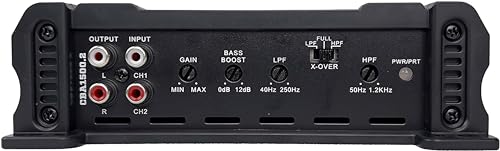 Orion Cobalt 2 Channel Amplifier - 750W RMS, 1500W Max, Class A/B, 2 Ohm Stable, Bass Boost, MOSFET, Car Audio Subwoofer Amp | 375W RMS, Adjustable Low/High Pass, Bass Boost, High Output Amplifier, 2/4 Ohm Stable, MOSFET Power