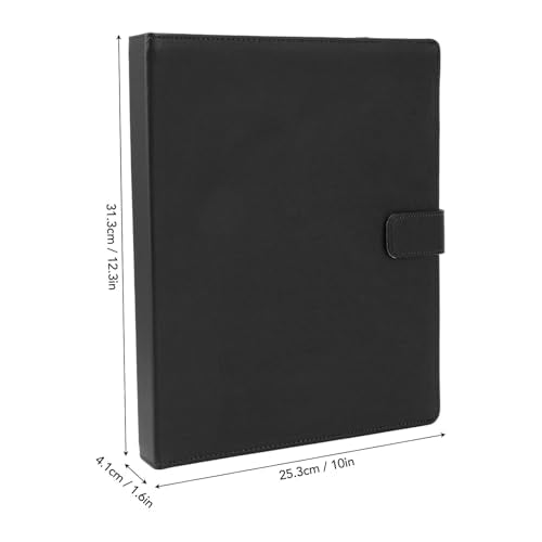 Sheet Music Folder, A4 Universal Piano Sheet Music Binder with Page Numbers, PU Leather Cover Choir Folder | Choir Binder | Flute Flip Folder for Students Music Enthusiasts (Black)