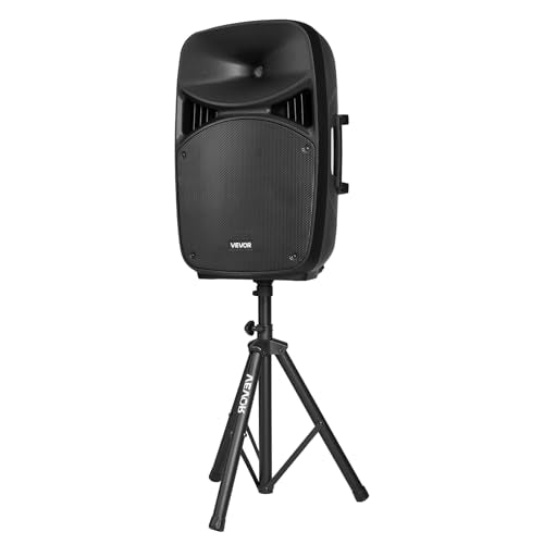 VEVOR Portable PA System, 2000W (PMPO) Powered, Sound System Set with 3 Channel Mixer, Dual Speakers, Wireless Bluetooth, Microphone, Compact Stands, USB & SD Inputs, Remote Control, for DJs Events - size: 2000W