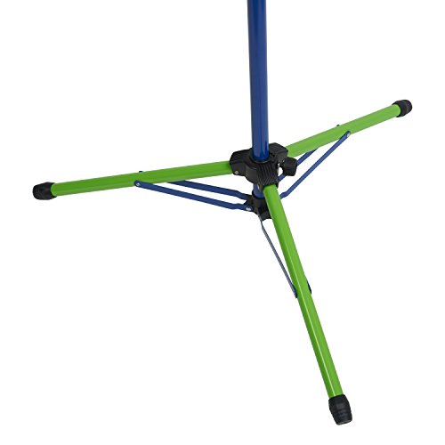 Audio2000'S AST4449 Portable Folding Steel Sheet Music Stand with Dual Steel Links, Extra height Upto 60-Inches, and Carrying Bag, Two-Tone Colors: Blue and Green