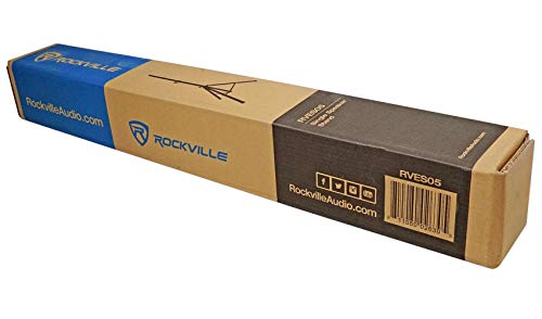 Rockville RAM12BT 12" Rechargeable DJ PA Speaker Bundle with RVES05 Stand | 8-Hour Rechargeable Battery, TWS, XLR/1/4" Inputs, USB/SD, 600W Peak/150W RMS, 5 Band EQ, FM Radio, 2 VHF Mics, 2-Items