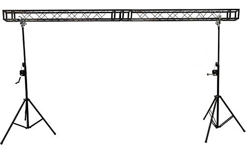 Two 10' Crank Up Stands With 13 ft Span Square Black Box Truss Segments Package