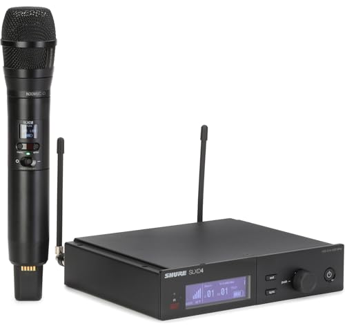 Shure SLXD24/N8CB Wireless Microphone System - Includes SLXD2 Handheld Transmitter with Nexadyne 8/C Black Vocal Mic Capsule and SLXD4 Single Channel Rack Mount Receiver | H55 Band (SLXD24/N8CB-H55) - size: Full System, Single Channel, style: Cardioid