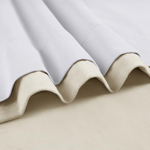 HPD Half Price Drapes Signature Grommet Blackout Velvet Curtains 84 Inches Long Heat & Full Light Blocking Blackout Curtains for Bedroom & Living Room (1 Panel), 50W x 84L, Ecru - color: Alabaster Beige, size: 50"W x 84"L (Pack of 1)