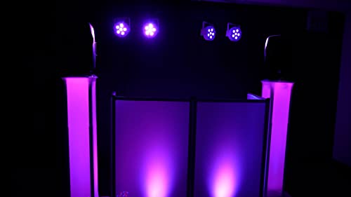Rockville Battery PAR Pack 61 V2 White 8 Rechargeable RGBWA+UV Wash Lights | Includes Charging Case with Wheels, 6x 6W LEDs, DMX Controls, IR Remote, 15-Hour Battery Life, Sound-Activated, Strobe - color: White