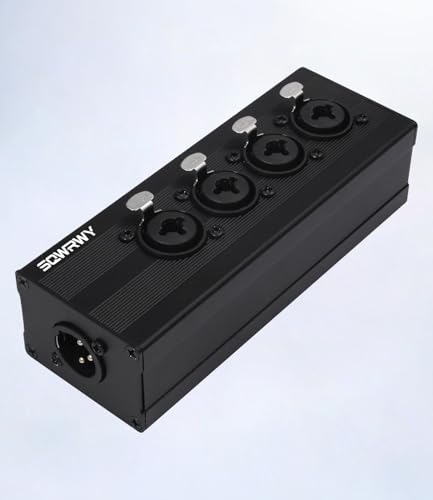 4-Channel Microphone Mixer - Passive Combines 4 Female XLR / 1/4" TRS Inputs into 1 XLR Male Output for Studio Recording, Podcasting, Live Sound