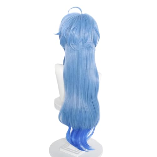 Blue Long Wave Secretary Role Cosplay Wig Heat Resistan Synthetic Fiber Hairs for Uniex Adult Halloween Christmas Cos Anime Party Replacement Wigs - color: Blue Long Wave