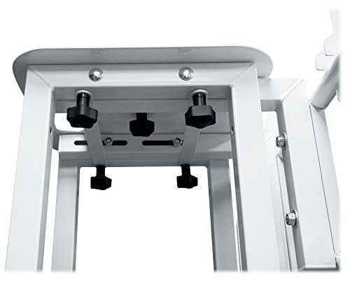 Rockville Rock SPOT White 260W Moving Head Light Pair with RTP33-TV Stands | Wireless DMX, Spot/Prism/Gobo, Zoom, 7 Colors, Sound Activated, 2 Totem Stands with Detachable TV Mount, 4-Items