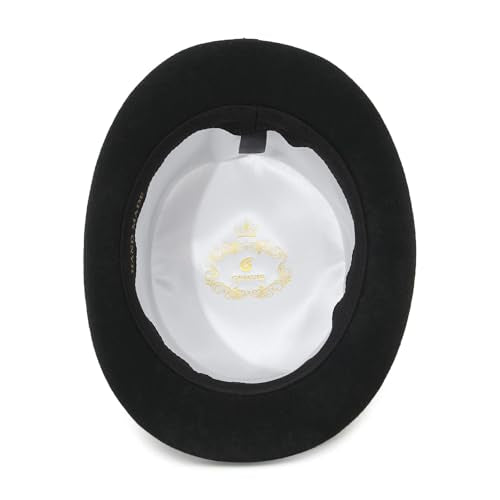 GEMVIE Men's Wool Felt Stage Magic Adults Costume Tall Top Hat 6.7" High Black - size: X-Large